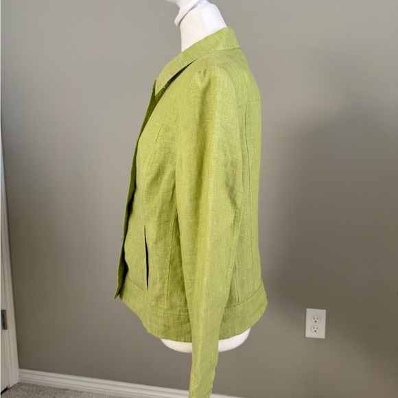 Talbots Lime Green Irish Linen Jacket Classic Size 8 - Picture 2 of 7